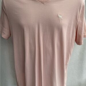Abercrombie & Fitch Men’s V-Neck Tee in Pale Pink